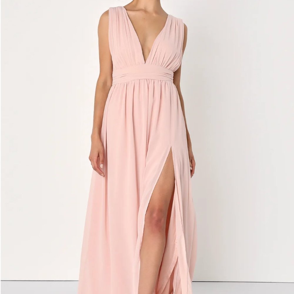 Lulu's Blush Bridesmaid Dress